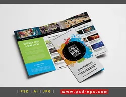 بروشور سه لت لایه باز تبلیغاتی جشنواره و فستیوال غذا و نوشیدنی با انواع خوراکی ها و شیرینی و کیک ها ، رستوران ها و کافی شاپ ها یا دانلود بروشور سه لت مسابقه آشپزی