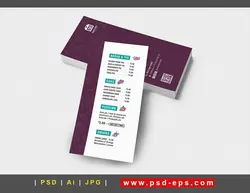 بروشور یک لت با دو مدل لایه باز تبلیغاتی کافی شاپ یا شیرینی فروشی و قنادی با منوی خوراکی ها