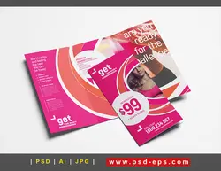 بروشور سه لت لایه باز تبلیغاتی باشگاه های تناسب اندام و ورزشی و بدنسازی اعم از فیتنس ، ایروبیک ، پیلاتس ، یوگا ، تی آر ایکس ، زومبا و کار با وسایل ورزشی با زمینه صوررتی