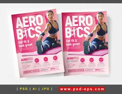 پوستر لایه باز تبلیغاتی باشگاه های ورزشی و بدنسازی اعم از ایروبیک ، پیلاتس ، یوگا ، تی آر ایکس ، زومبا و کار با وسایل ورزشی با زمینه صورتی یا دانلود تراکت لایه باز باشگاه بدنسازی بانوان