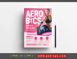 پوستر لایه باز تبلیغاتی باشگاه های ورزشی و بدنسازی اعم از ایروبیک ، پیلاتس ، یوگا ، تی آر ایکس ، زومبا و کار با وسایل ورزشی با زمینه صورتی یا دانلود تراکت لایه باز باشگاه بدنسازی بانوان