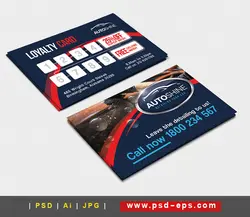 کارت ویزیت لایه باز تعمیر ماشین یا خودرو یا کارواش یا صاف کاری و رنگ آمیزی خودرو یا دانلود کارت ویزیت لایه باز کارواش با امکان درج لوگو و متن دلخواه با زمینه قرمز و سورمه ای