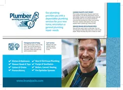 تراکت یا پوستر لایه باز تبلیغاتی لوله کش یا لوله کشی یا فروش ابزار و وسایل آبرسانی و لوله کشی ساختمان و تصویر دوش آب و زمینه آبی و سفید