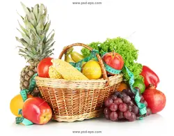 عکس با کیفیت سبد سیفی جات و میوه های مختلف انگور ، سیب ، آناناس ، موز ، نارگیل مناسب شب یلدا یا دانلود عکس سبد میوه و سبزیجات با سانتی متر خیاطی مناسب تبلیغ رزیم های لاغری وکاهش وزن