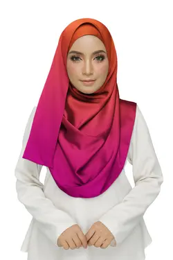 طرح لایه باز موکاپ مقنعه روسری شال مقنعه لبنانی پوشش اسلامی مقنعه اسلامی در رنگ های خاکستری لیمویی قرمز بر سر زنی پوشیده از نمای رو به رو