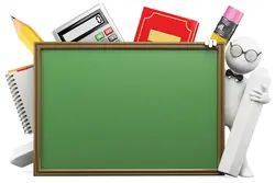 عکس با کیفیت از تخته کلاس با وکتور آدمک و لوازم التحریر ویژه بازگشایی مدارس و فروشگاه های لوازم التحریر و کلاس های کنکور و کلاس کمک درسی