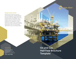 پوستر یا بروشور دو لت تبلیغاتی لایه باز جهت کارخانجات ، صنایع و شرکت های نفتی و صنایع پتروشیمی با تصویر اسکله و بندر تجاری