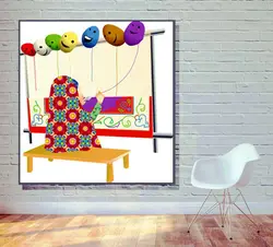 وکتور نقاشی دختر قالیباف همراه با دار قالی و دختر چادری زیبا یا دانلود وکتور نقاشی دختر یا زن در حال بافتن قالی و دار قالی و گوله های نخ