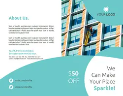 تراکت و پوستر لایه باز تبلیغاتی شرکت های ارائه خدمات حرفه‌ای نظافت منزل ، آپارتمان و برج یا بروشور لایه باز شرکت های نظافتی و خدماتی مناسب برای شرکت های نظافتی ساختمان و نماشویی ساختمان ها