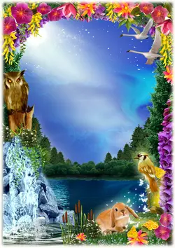 قاب و عکس و فریم کودکانه جنگل مهتابی با حیوانات با طرحی شاد بصورت لایه باز مناسب مهد کودک و پیش دبستانی و دبستان + PSD مناسب برای لوح تقدیر و آلبوم کودکان