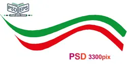 لایه باز با کیفیت روبان پرچم ایران ویژه تبلیغات انتخاباتی و پوستر یا کارت ویزیت کاندیدای شورای شهر یا مجلس+psd