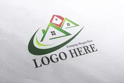 موکاپ لوگو رنگی پرس شده روی کاغذ