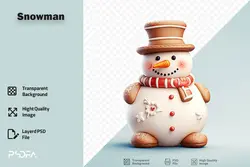 PNG شیرینی آدم برفی کریسمس