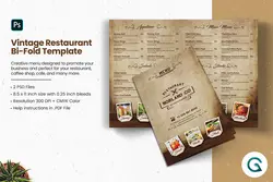 طرح منو رستوران قدیمی 2 لت