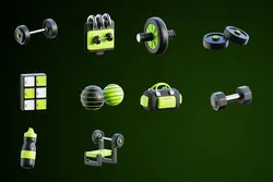 آیکون بدنسازی و فیتنس 3D