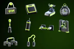 آیکون بدنسازی و فیتنس 3D