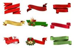 PNG بنر و روبان کریسمس