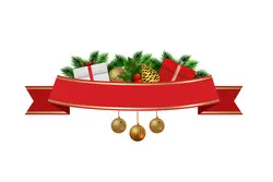 PNG بنر و روبان کریسمس