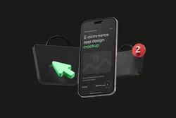 موکاپ موبایل اپ فروشگاه اینترنتی