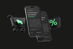 موکاپ موبایل اپ فروشگاه اینترنتی