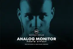 افکت عکس مانیتور آنالوگ قدیمی