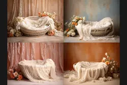 8 بک دراپ سبد نوزاد آتلیه عکاسی