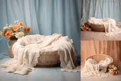 8 بک دراپ سبد نوزاد آتلیه عکاسی