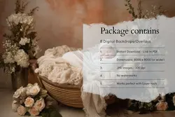 8 بک دراپ سبد نوزاد آتلیه عکاسی