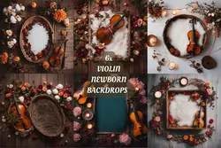 6 بک دراپ ویولن نوزاد آتلیه عکاسی