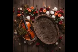 6 بک دراپ ویولن نوزاد آتلیه عکاسی