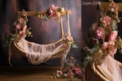 8 بک گراند گهواره گلدار نوزاد آتلیه عکاسی