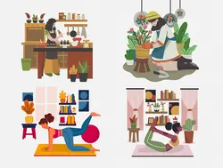 طرح وکتور فعالیت در منزل