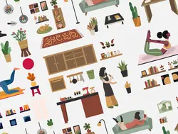 طرح وکتور فعالیت در منزل