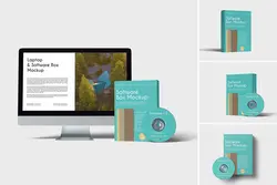 12 موکاپ جعبه نرم افزار با لوح فشرده