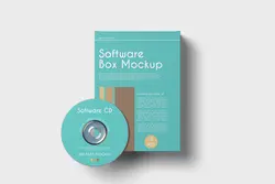 12 موکاپ جعبه نرم افزار با لوح فشرده