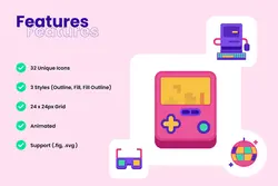 32 وکتور آیکون بازی و سرگرمی