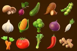 20 آیکون 3D سبزیجات