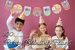 100 PNG پرچم جشن تولد