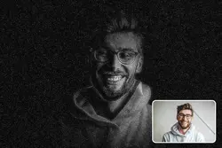 اکشن فتوشاپ افکت روشنی چهره در تاریکی