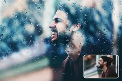 اکشن فتوشاپ افکت قطرات باران روی شیشه