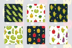 10 پترن سبزیجات فانتزی و بامزه یکپارچه