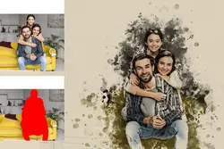 اکشن فتوشاپ افکت نقاشی هنری لکه جوهر