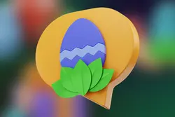 آیکون عید و تخم مرغ رنگی 3D