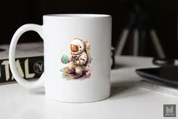 کلیپ آرت فضانورد با تخم مرغ عید