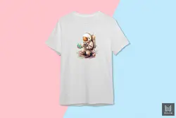 کلیپ آرت فضانورد با تخم مرغ عید