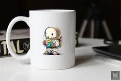 طرح آبرنگی خرگوش فضانورد عید