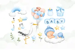 کلیپ آرت لک لک و نوزاد کودکانه