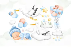 کلیپ آرت لک لک و نوزاد کودکانه