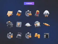 30 آیکون آشپزی 3D