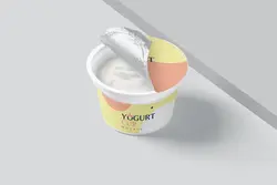 موکاپ ظرف ماست و بستنی کوچک تک نفره